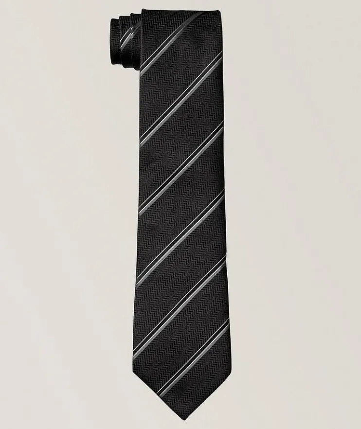 Regimental Herringbone Silk Tie