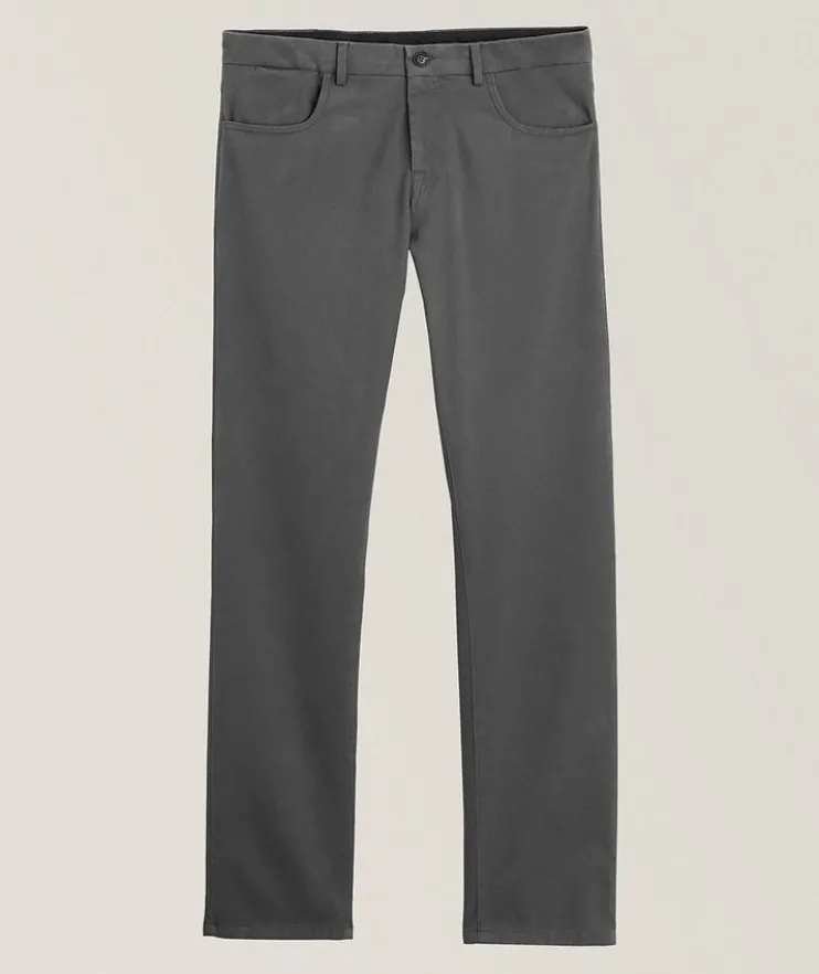 Regular Fit Stretch-Cotton Pants