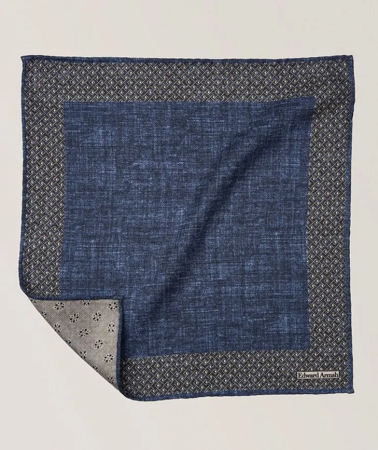 Reversible Border-Neat Silk Pocket Square