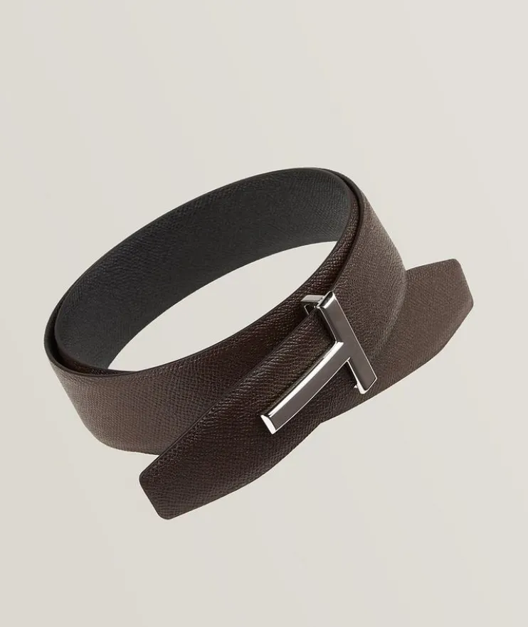 Reversible Grain Leather Textured Belt