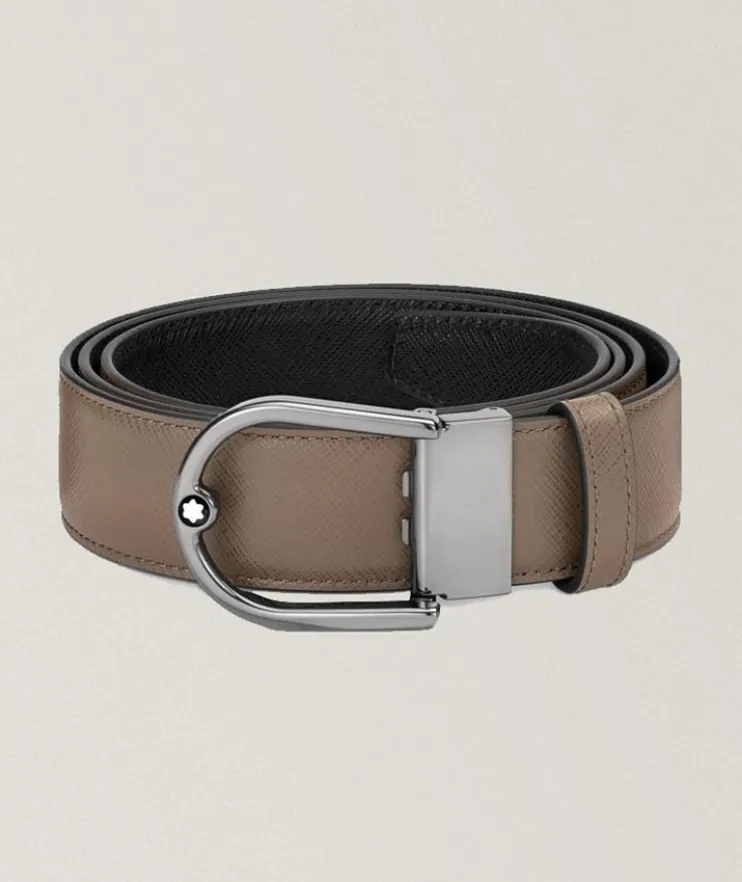Reversible Horseshoe Buckle Belt