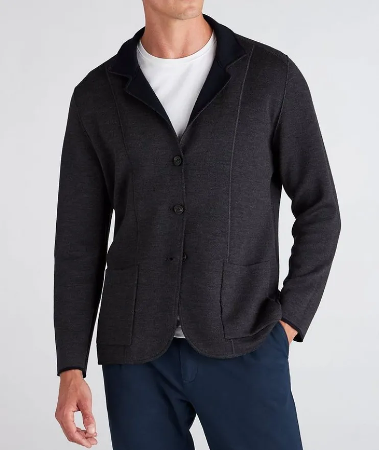 Reversible Knit Wool Swacket