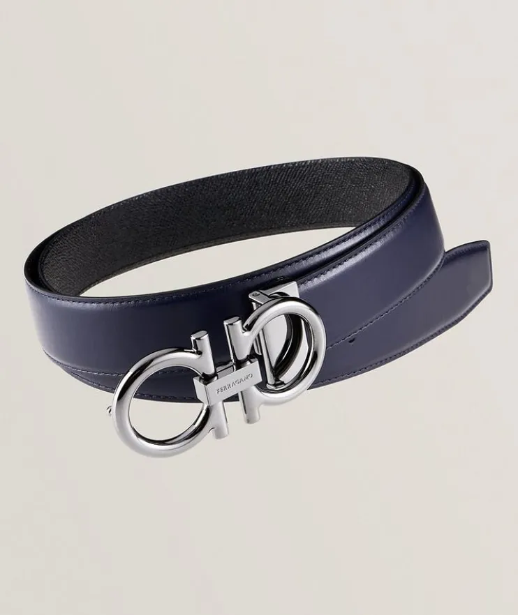 Reversible Leather Gancio Belt