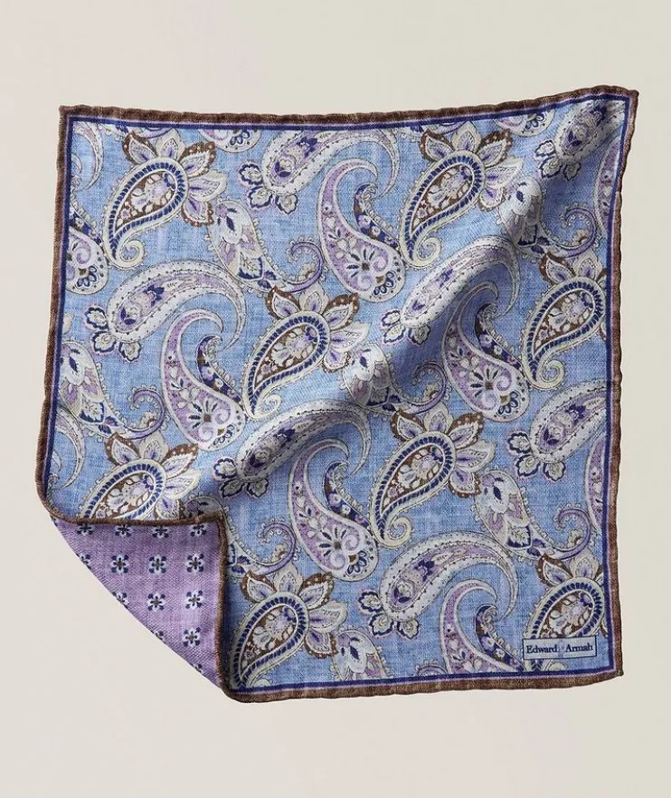 Reversible Paisley-Neat Silk Pocket Square