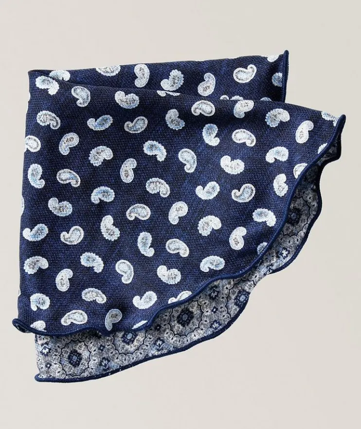 Reversible Paisley-Neat Silk Pocket Circle