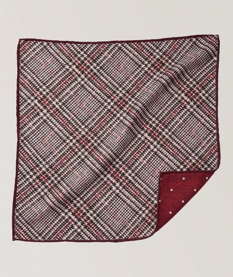 Reversible Prince of Wales-Dot Pocket Square