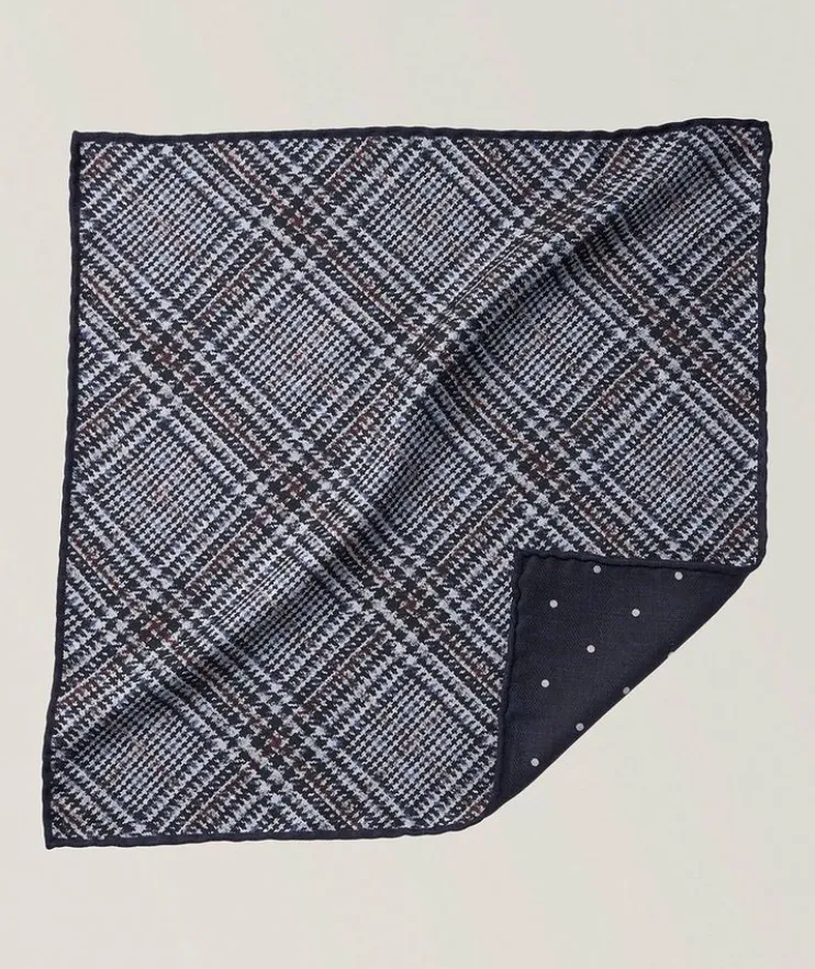 Reversible Prince of Wales-Dot Pocket Square