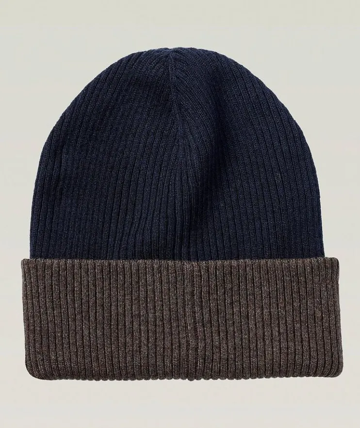 Reversible Ribbed Cashmere Beanie