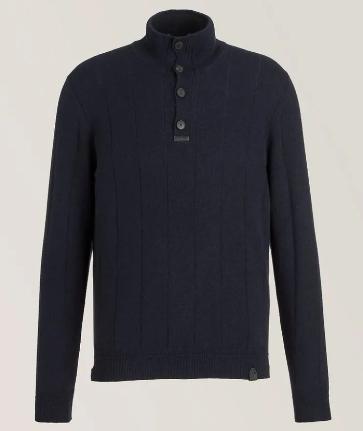 Ribbed Cashmere Polo