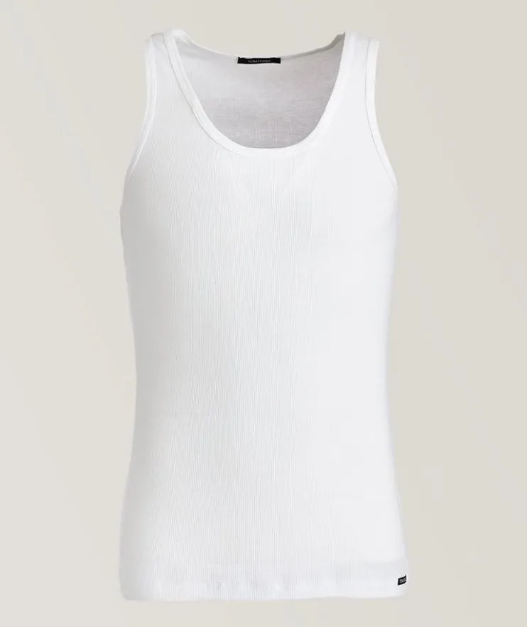 Ribbed Cotton-Blend Tank Top