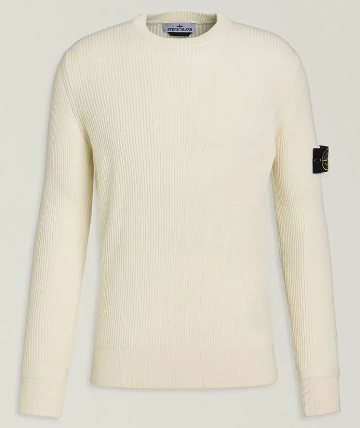 Ribbed Crewneck Wool Sweater