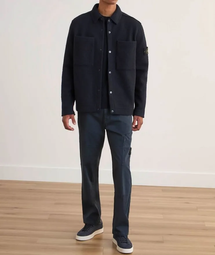 Ribbed Knit Wool Crewneck Sweater