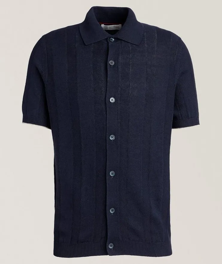 Ribbed Linen-Cotton Cardigan