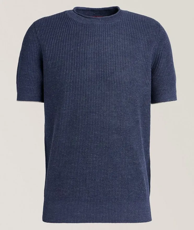 Ribbed Linen-Cotton Rollneck Sweater