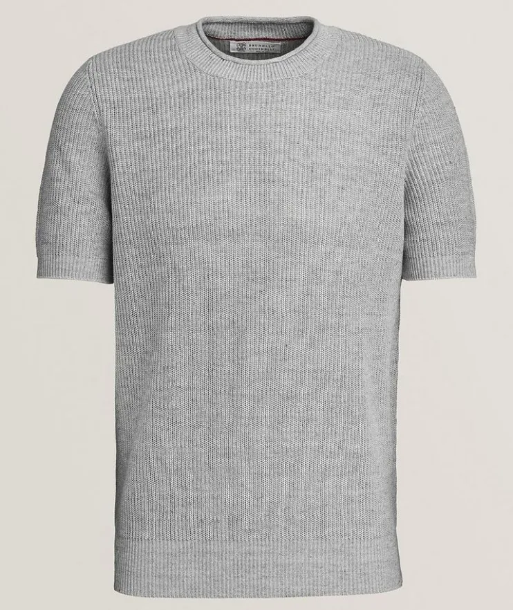 Ribbed Linen-Cotton Rollneck Sweater