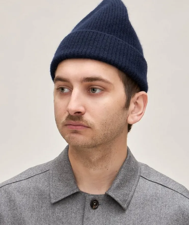 Ribbed Wool-Angora Classic Toque