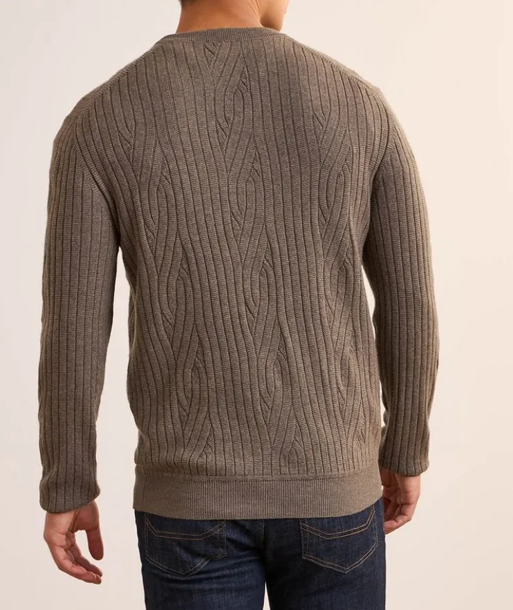Ribbed Wool-Cashmere Crewneck Sweater