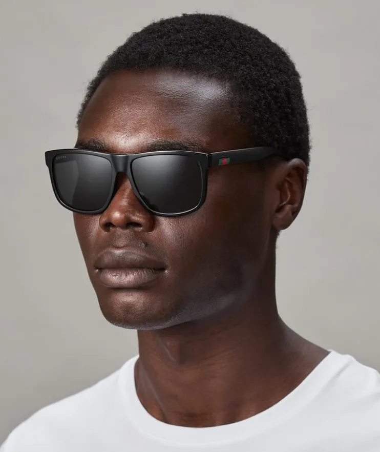 Ribbon Rectangle Frame Sunglasses