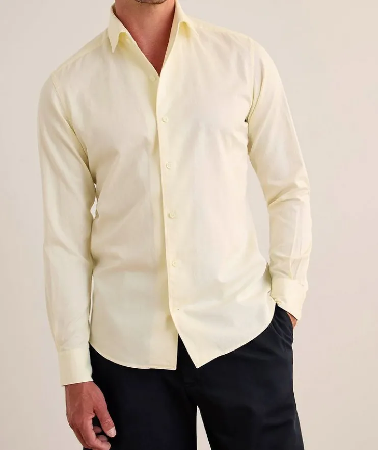 Rinse-Washed Cotton-Linen Denim Shirt