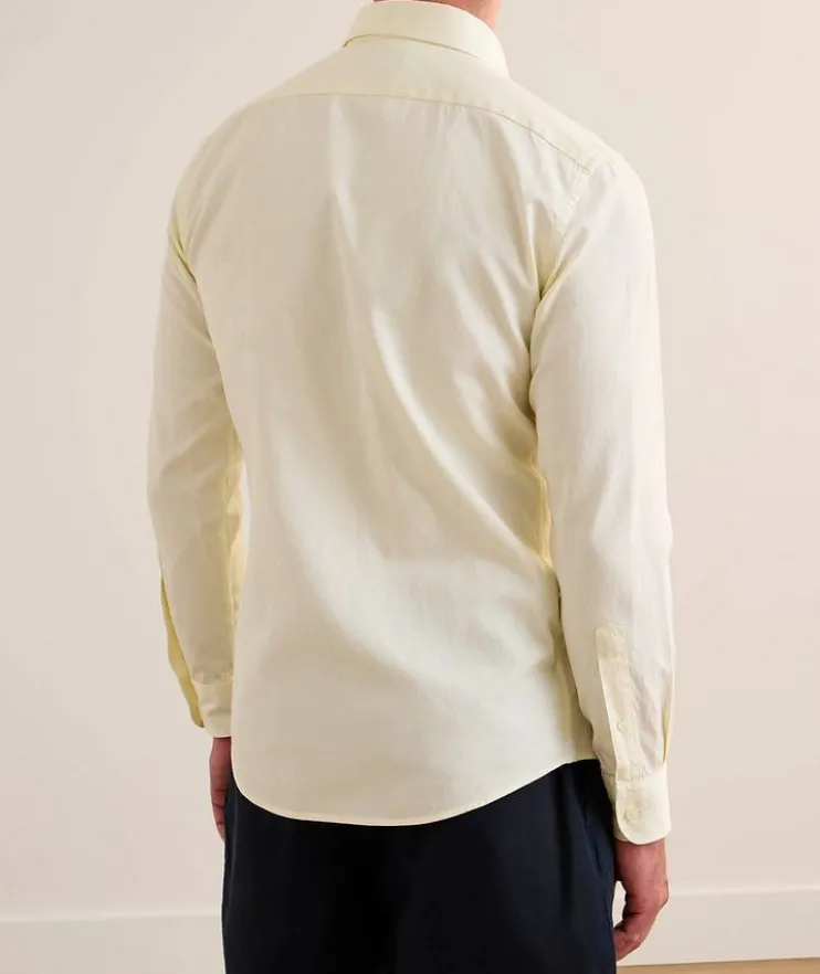 Rinse-Washed Cotton-Linen Denim Shirt