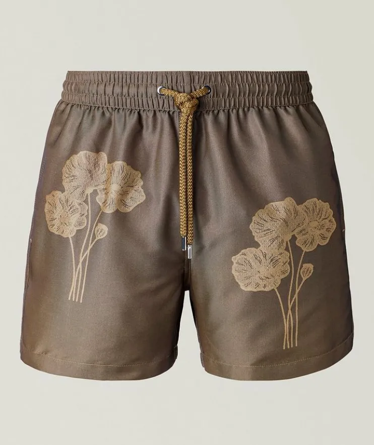 Rio Floral Jacquard Swim Shorts & Pouch Set