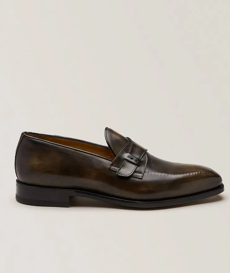 Riviera Reverse Stitch Leather Penny Loafers