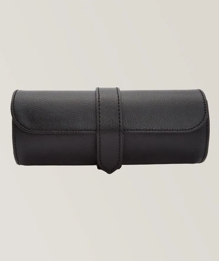 Roadster Pebbled Vegan Leather Triple Watch Roll