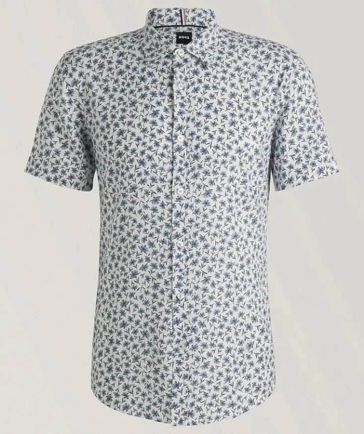Roan Floral Stretch-Linen Shirt
