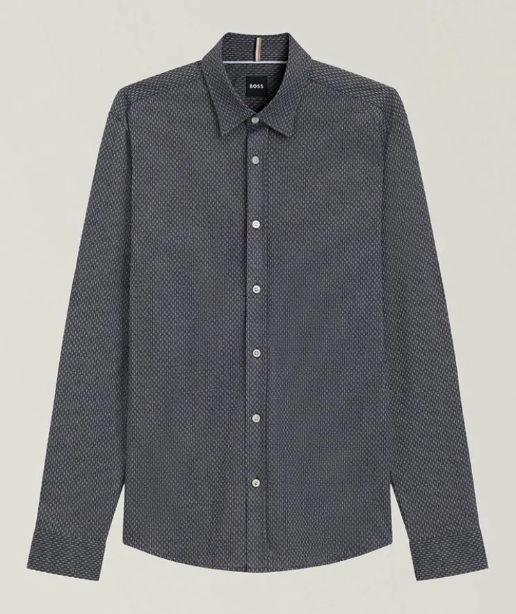 Roan Jacquard Cotton-Blend Dress Shirt