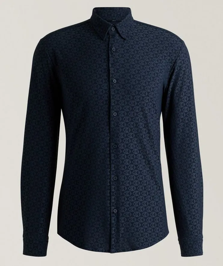 Roan Performance-Stretch Jacquard Shirt