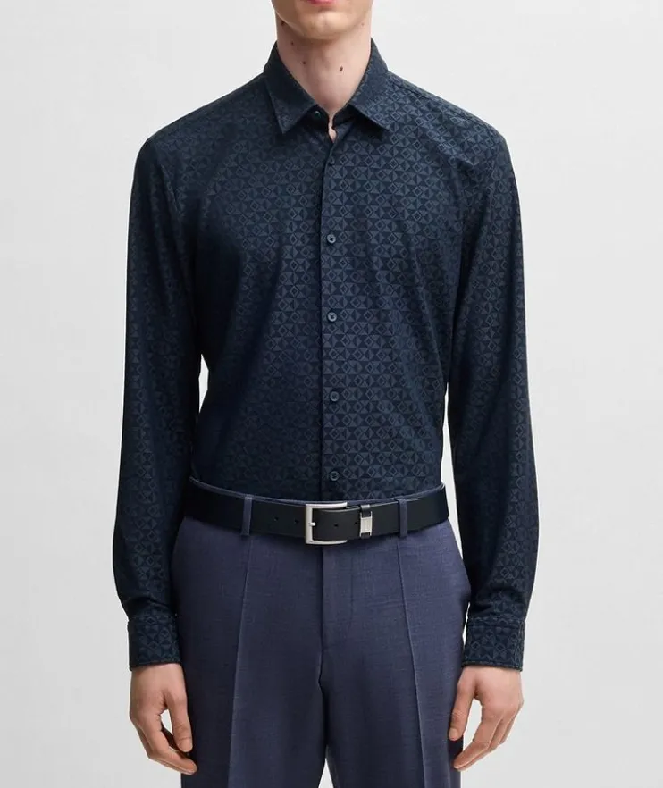 Roan Performance-Stretch Jacquard Shirt