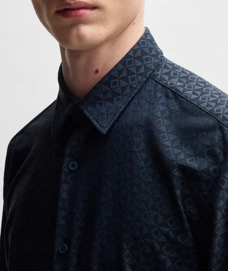 Roan Performance-Stretch Jacquard Shirt