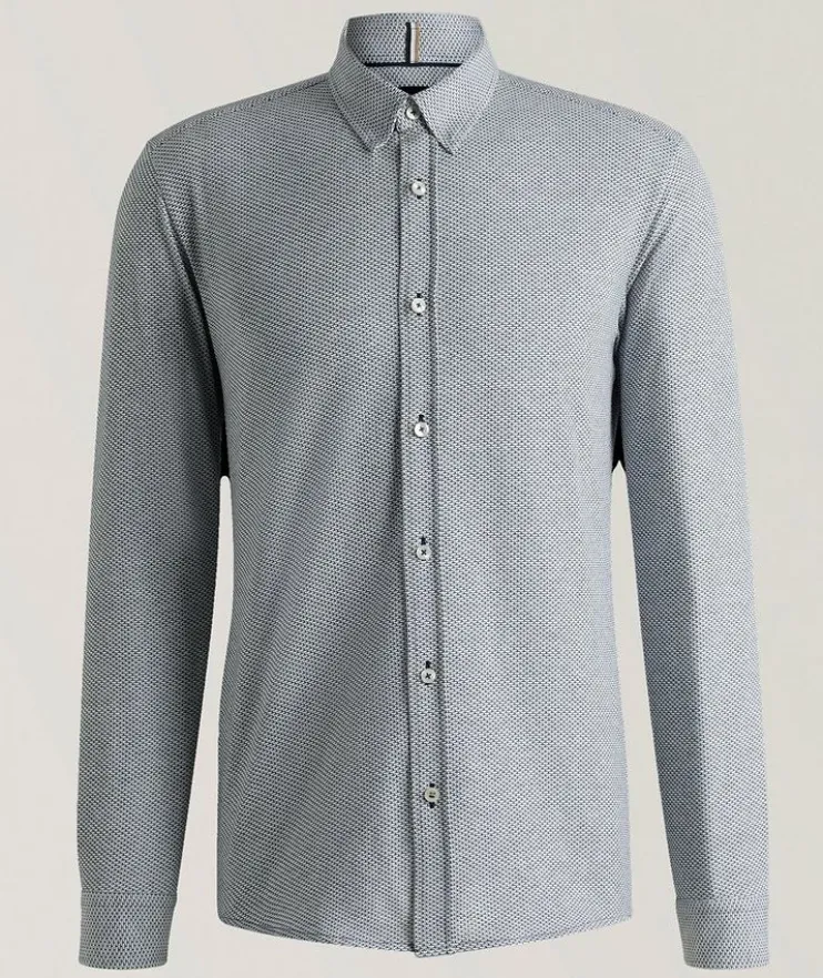 Roan Slim-Fit Jacquard Jersey Shirt