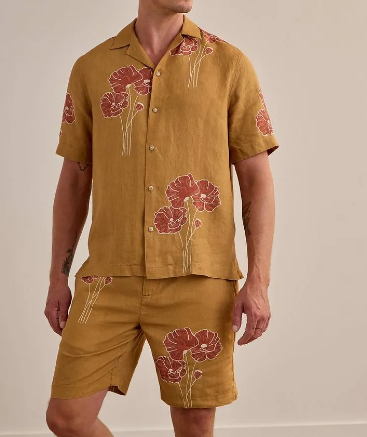 Roberto Floral Linen Camp Shirt