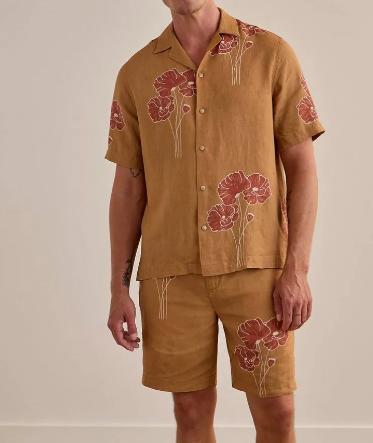 Roberto Floral Linen Camp Shirt