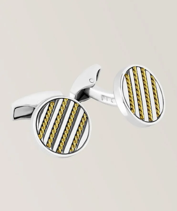 Royal Cable Sterling Silver & 18K Yellow Gold Cufflinks