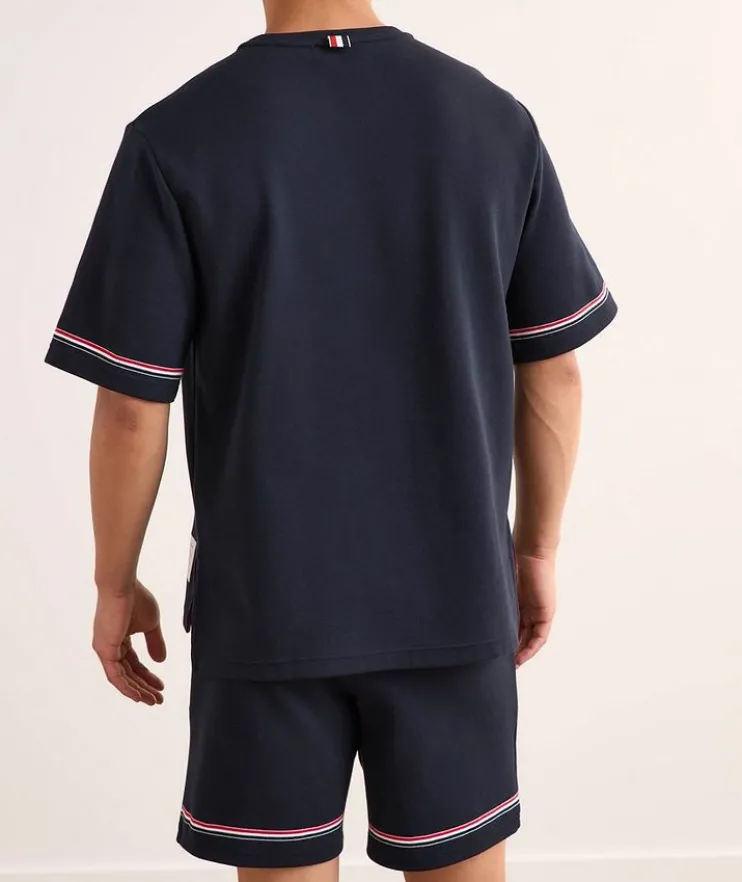 RWB Striped Trim Rugby Cotton T-Shirt