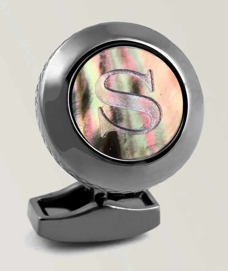 S' Engraved Personal Single Letter Cufflink