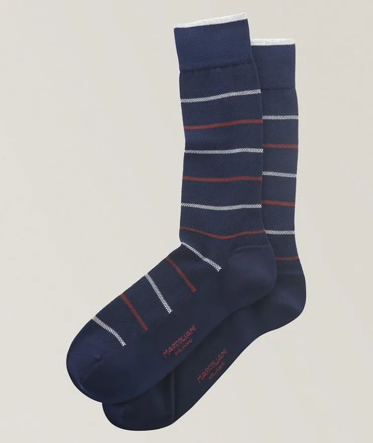 Sailor Stripe Cotton-Blend Socks