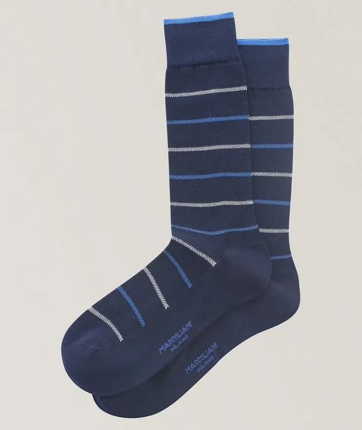 Sailor Stripe Cotton-Blend Socks