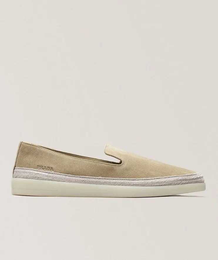 Saint Tropez Suede Rope-Trim Loafers