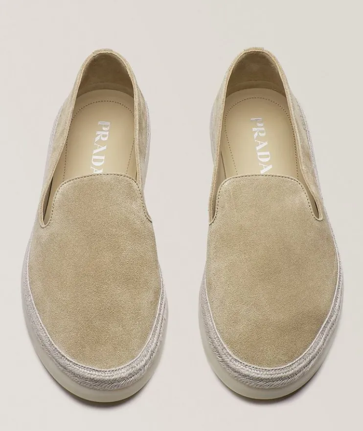 Saint Tropez Suede Rope-Trim Loafers