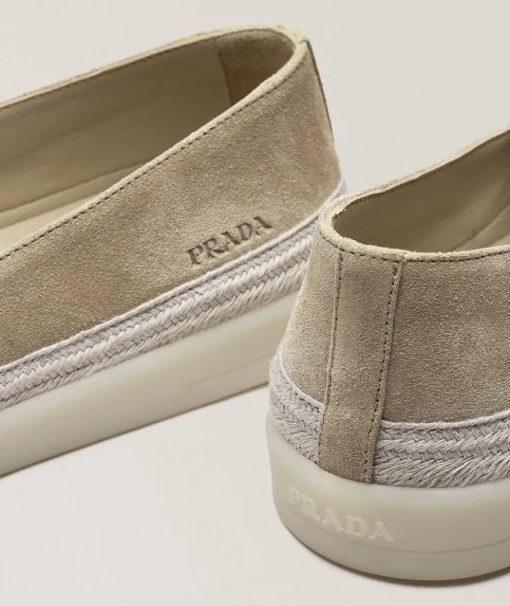 Saint Tropez Suede Rope-Trim Loafers