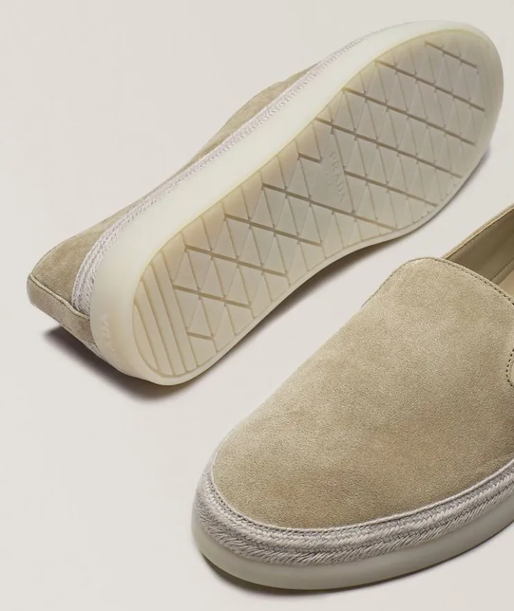 Saint Tropez Suede Rope-Trim Loafers