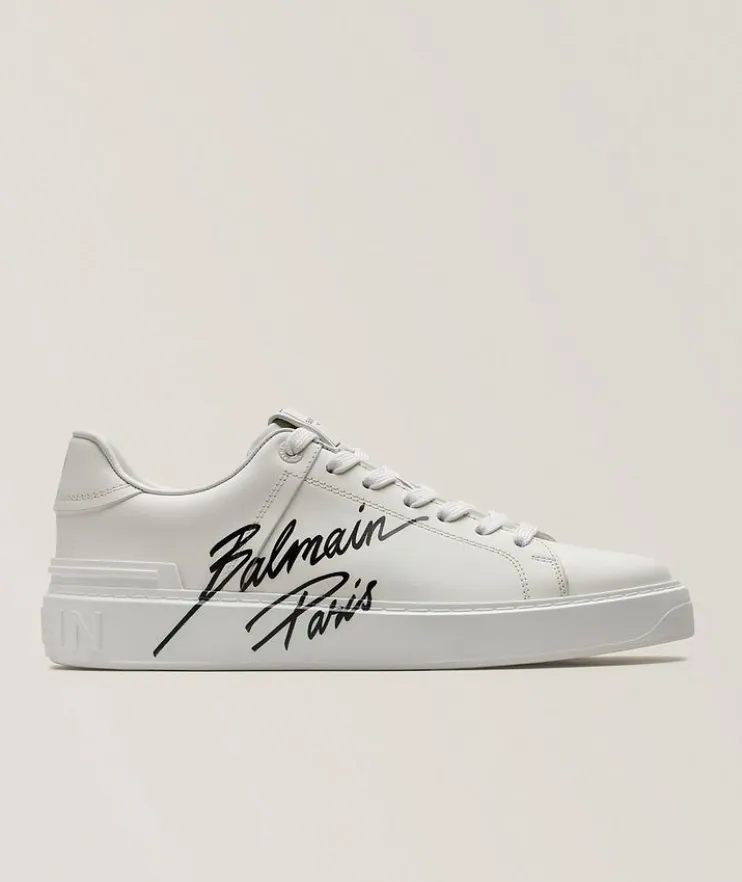 Script Logo Leather B-Court Sneakers