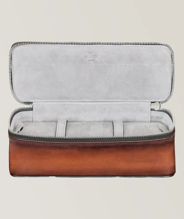 Scritto Leather 3 Watch Case