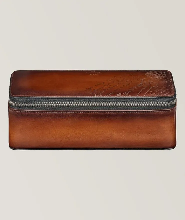 Scritto Leather 3 Watch Case