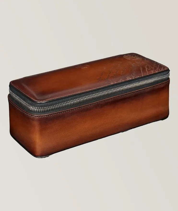 Scritto Leather 3 Watch Case