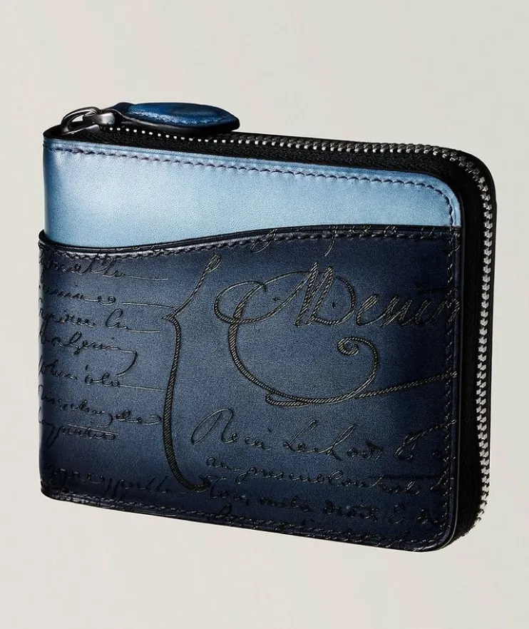 Scritto Leather Bifold Zip Wallet