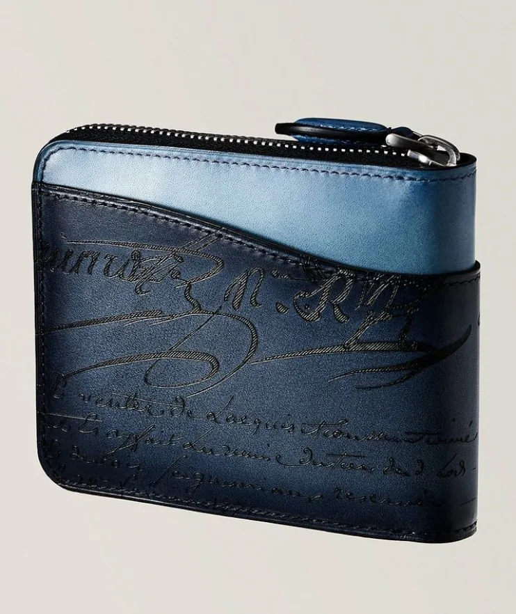 Scritto Leather Bifold Zip Wallet